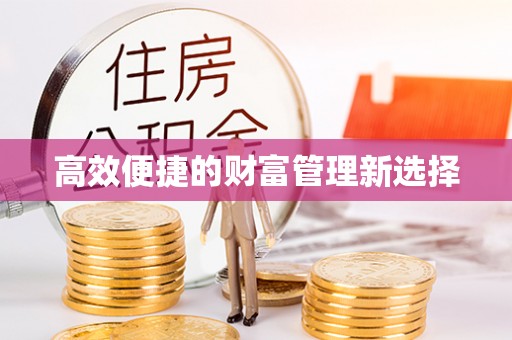 马龙高效便捷的财富管理新选择